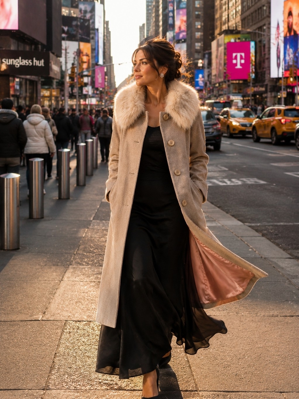 Vintage 1960s Alorna 100% Wool Coat | Genuine Fur Collar | Old Hollywood